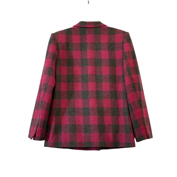 Vintage Exclusive Saks Fifth Avenue Wool Blend Pink Black Plaid Size 8 - Picture 2 of 10